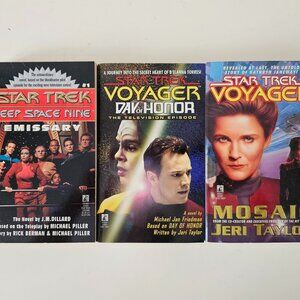 Star Trek DS9 #1 Emissary, Voyager Day of Honor & Mosaic Paperback Novel Book